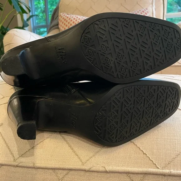 Anne Klein Black Heeled Knee-High Boots - Picture 5 of 7